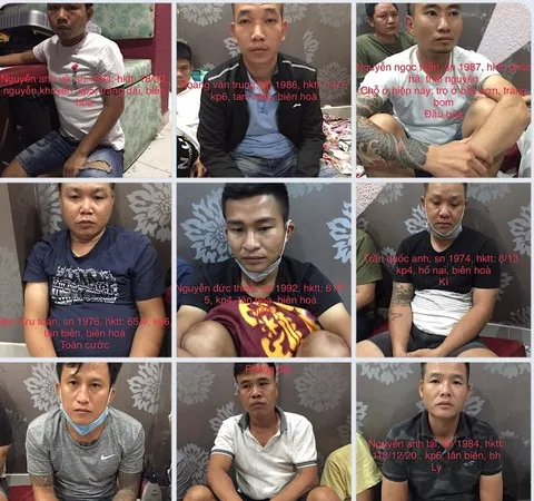 Nhóm đối tượng bị tạm giữ