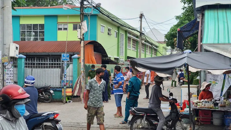 Hiện trường được công an phong toả sáng ngày 1-6. Ảnh: CHÍ THẠCH 