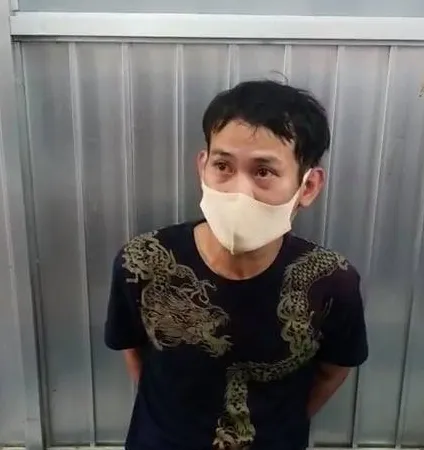Đối tượng Hiền tại cơ quan công an