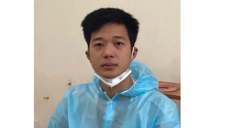 Đối tượng Nguyễn Việt Vương lúc bị bắt 