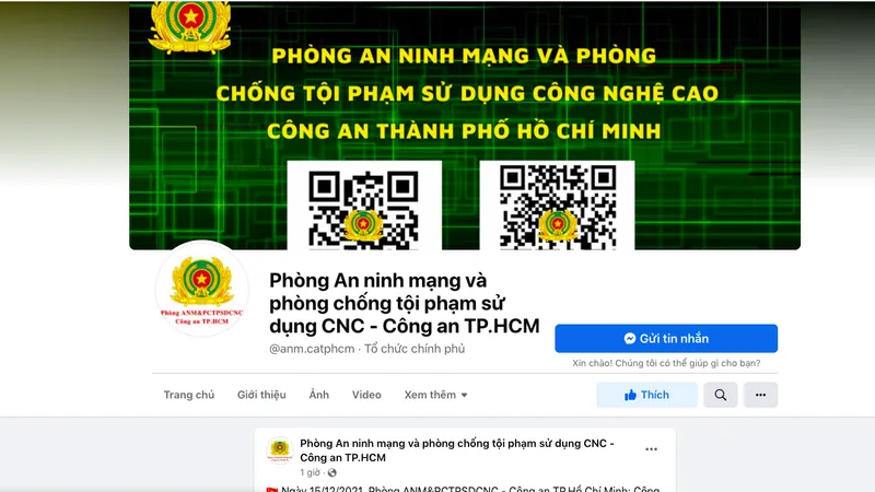 Thành lập các trang mạng xã hội của Phòng An ninh mạng và phòng chống tội phạm sử dụng công nghệ cao. Ảnh: CHÍ THẠCH
