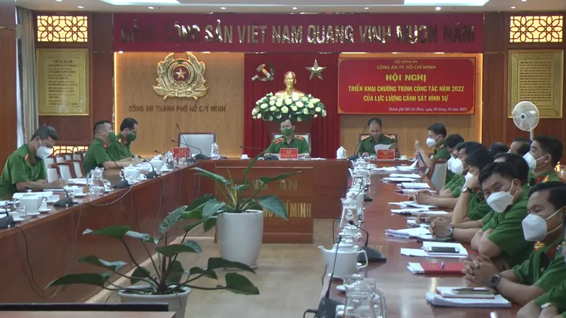 Quang cảnh buổi họp Hội nghị trực tuyến tại TPHCM