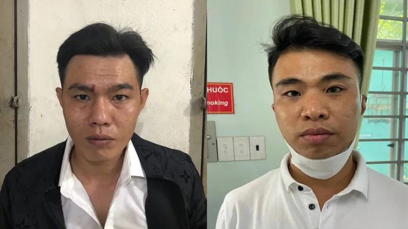 Đối tượng Hậu tại cơ quan công an. Ảnh: CHÍ THẠCH 