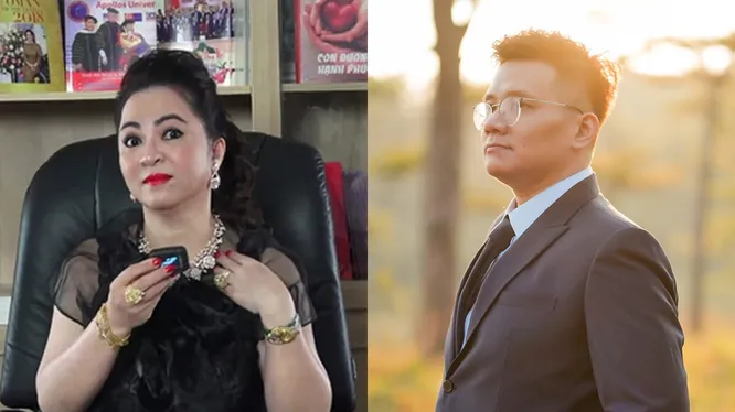 Bà Nguyễn Phương Hằng và Nhâm Hoàng Khang (từ trái qua phải) lúc chưa bị bắt