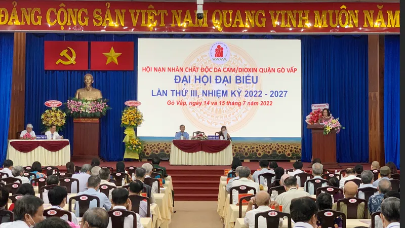 Đại hội đại biểu Hội nạn nhân chất độc da cam/Dioxin quận Gò Vấp. Ảnh: CHÍ THẠCH 