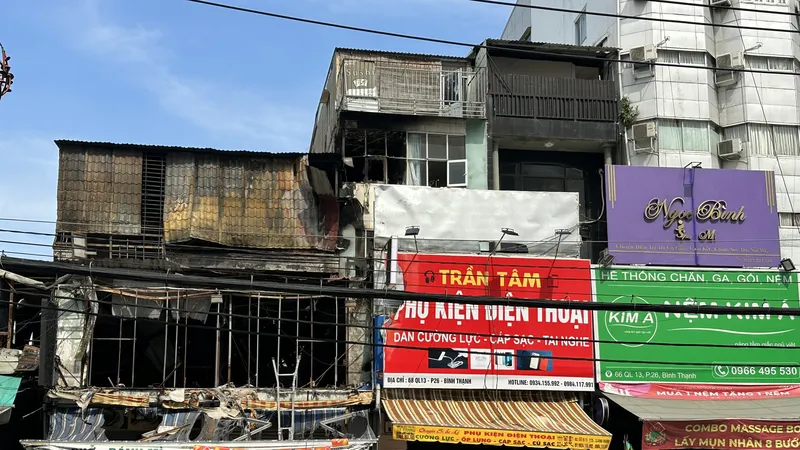 Công an phong tỏa hiện trường chiều 5-4. Ảnh: CHÍ THẠCH