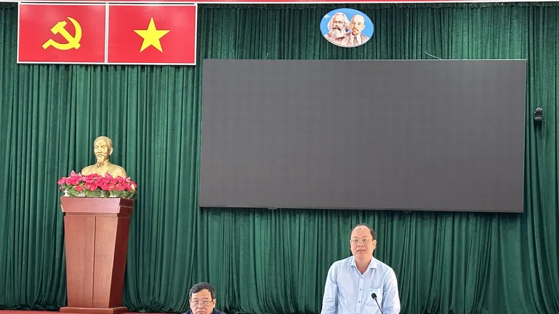 Đồng chí Nguyễn Hồ Hải phát biểu tại buổi làm việc. Ảnh: CHÍ THẠCH