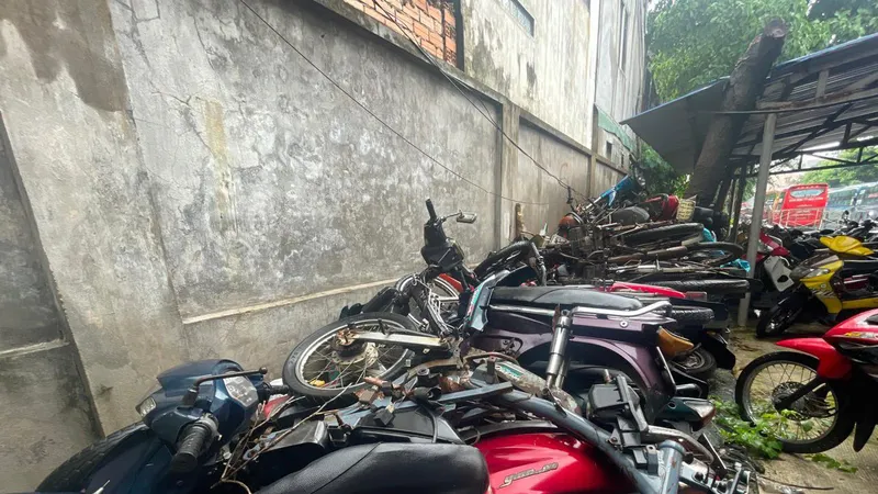 Xe máy ở bến xe Miền Đông, quận Bình Thạnh