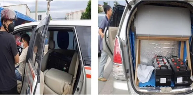 Đối tượng cùng tang vật thu giữ 