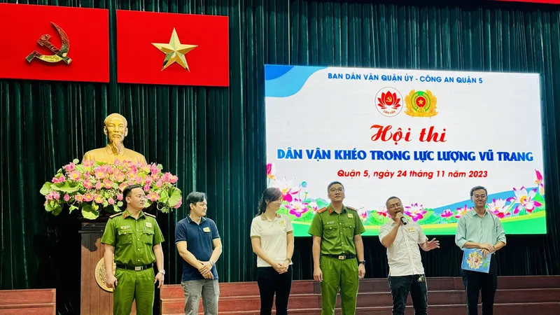 Các đội thi tại hội thi Dân vận khéo trong LLVT năm 2023.