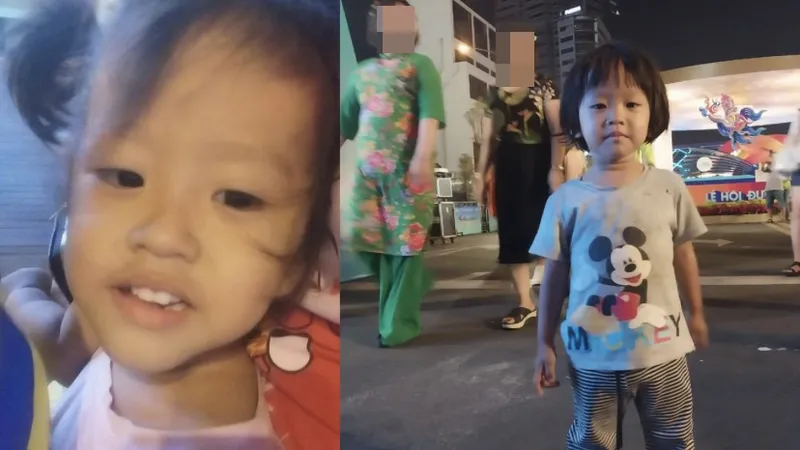 Hai cháu bé bị thất lạc ở gần phố đi bộ Nguyễn Huệ