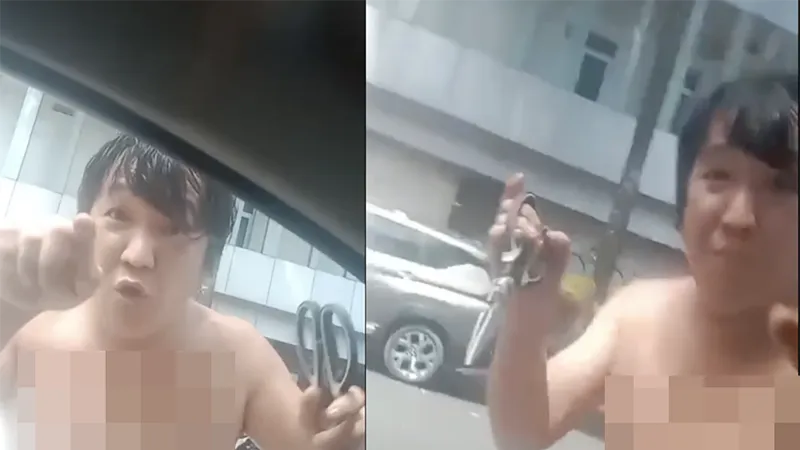 Người đàn ông cầm kéo tấn công tài xế xe ô tô ở trung tâm TPHCM