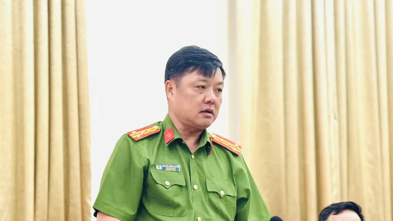 Đại tá Nguyễn Đình Dương, Phó Công an TPHCM phát biểu tại buổi gặp mặt báo chí, thông tin về kết quả công tác trong năm 2024.