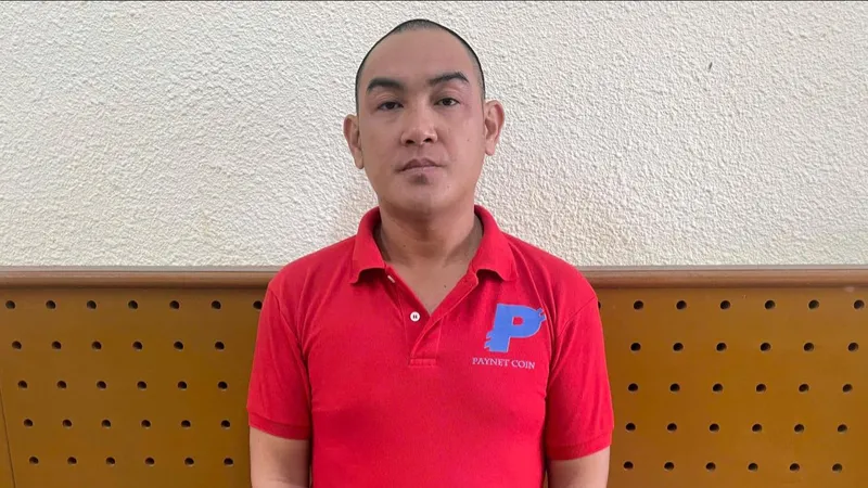 Thái Kiết Huy tại cơ quan công an