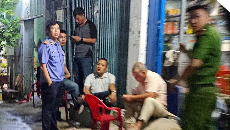 Công an có mặt ở hiện trường 