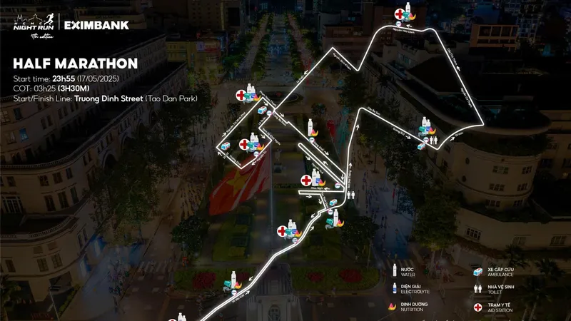 Nhiều tuyến đường phục vụ Giải chạy chạy đêm TPHCM năm 2025