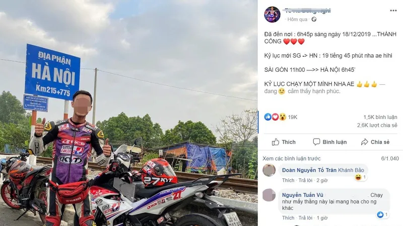 Nam thanh niên cập nhật hành trình 