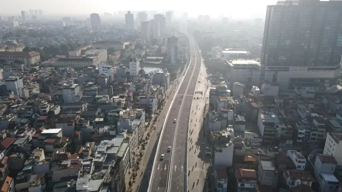 Đường trên cao Ngã Tư Vọng - Ngã Tư Sở vừa được thông xe