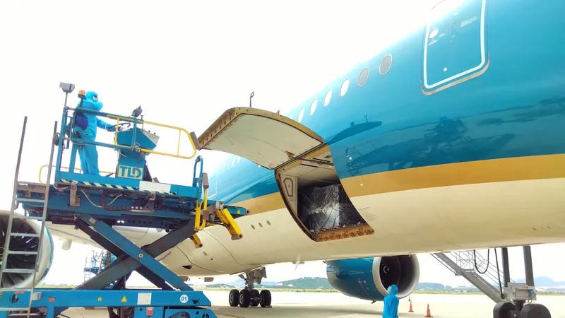 180.000 bộ kit xét nghiệm nhanh được vận chuyển bằng đường hàng không