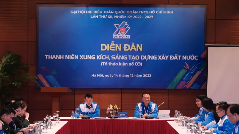 Các đại biểu tham dự diễn đàn tại Đại hội đại biểu toàn quốc Đoàn TNCS Hồ Chí Minh lần thứ XII