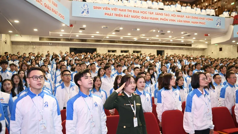Khai mạc Đại hội Đại biểu toàn quốc Hội Sinh viên Việt Nam lần thứ XI. Ảnh: VIẾT CHUNG