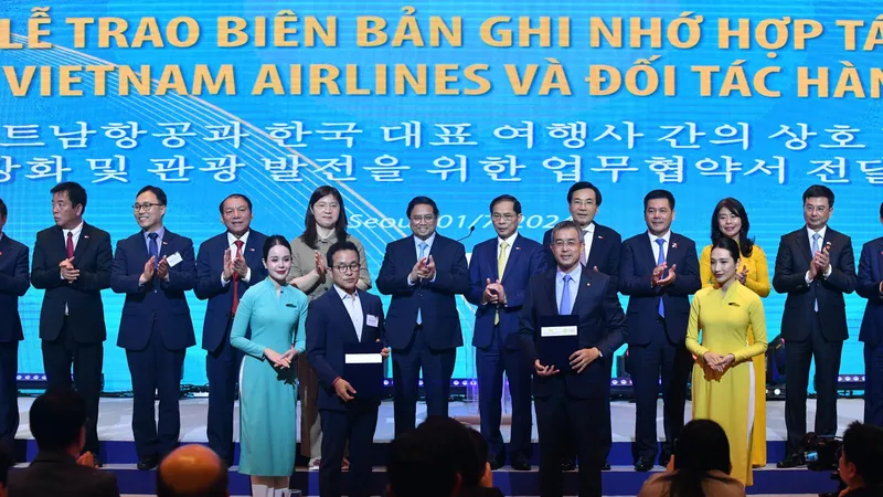 Lễ ký kết với các đối tác trong khuôn khổ chuyến thăm chính thức Hàn Quốc của Thủ tướng Phạm Minh Chính