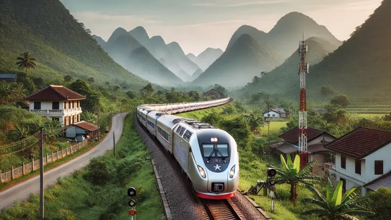 Tuyến đường sắt Vũng Áng - Tân Ấp - Mụ Giạ. Ảnh AI tạo.