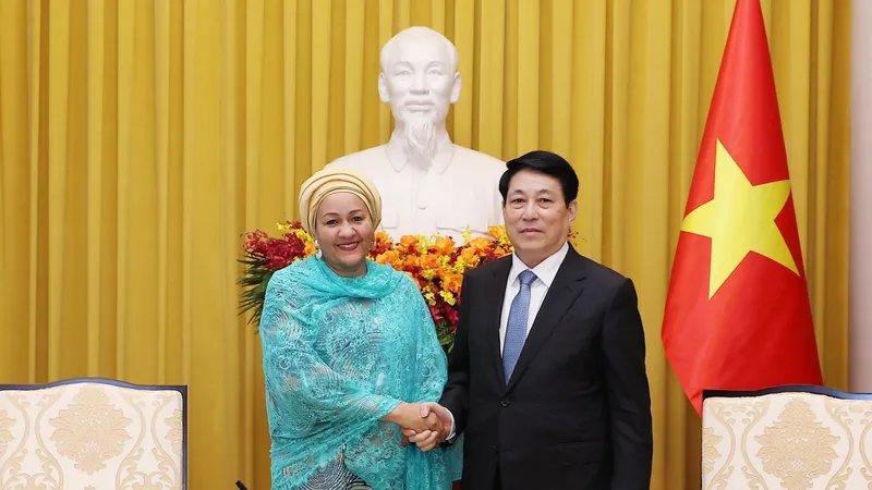 Chủ tịch nước Lương Cường tiếp bà Amina Mohammed, Phó Tổng Thư ký Liên hợp quốc