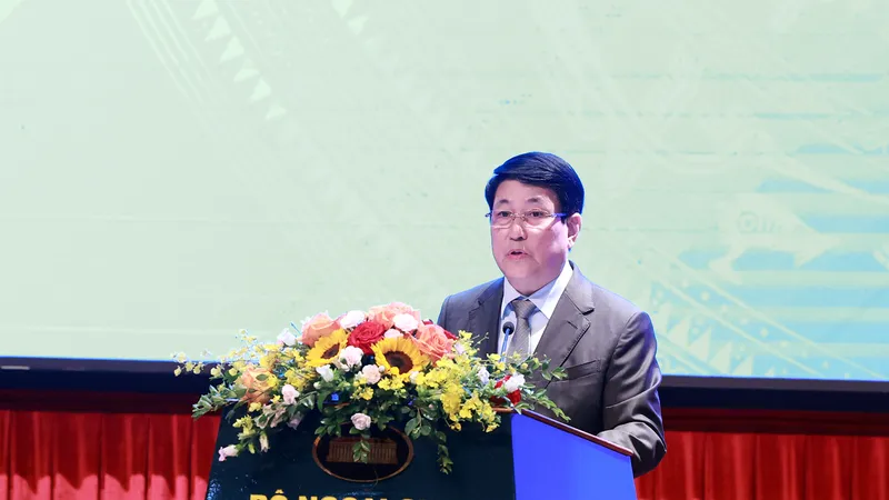 Chủ tịch nước Lương Cường phát biểu chỉ đạo tại hội thảo. Ảnh: VIẾT CHUNG