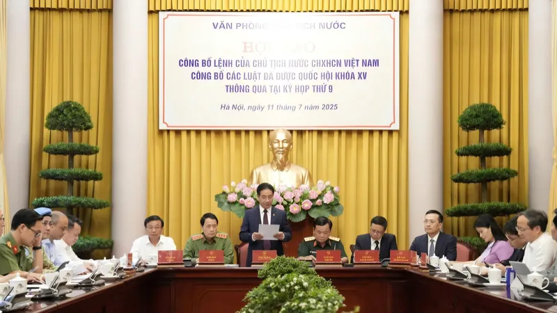 Văn phòng Chủ tịch nước công bố thêm 9 luật đã được Quốc hội thông qua tại kỳ họp thứ 9, chiều 11-7