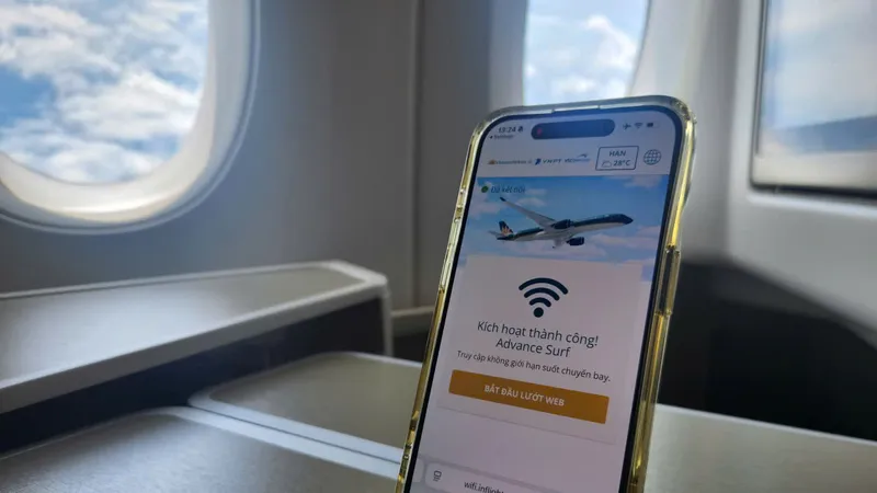 Vietnam Airlines bắt đầu thử nghiệm dịch vụ kết nối internet trên máy bay