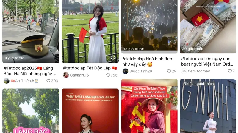 Nhiều nhà sáng tạo nội dung TikTok đã hưởng ứng chiến dịch hashtag #TetDocLap và #RangRoVietNam với nội dung đa dạng, hấp dẫn