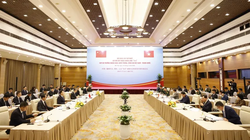 Hội nghị lần thứ nhất Đối thoại Chiến lược 3+3 cấp bộ trưởng ngoại giao, quốc phòng và công an Việt Nam - Trung Quốc. Ảnh: VIẾT CHUNG