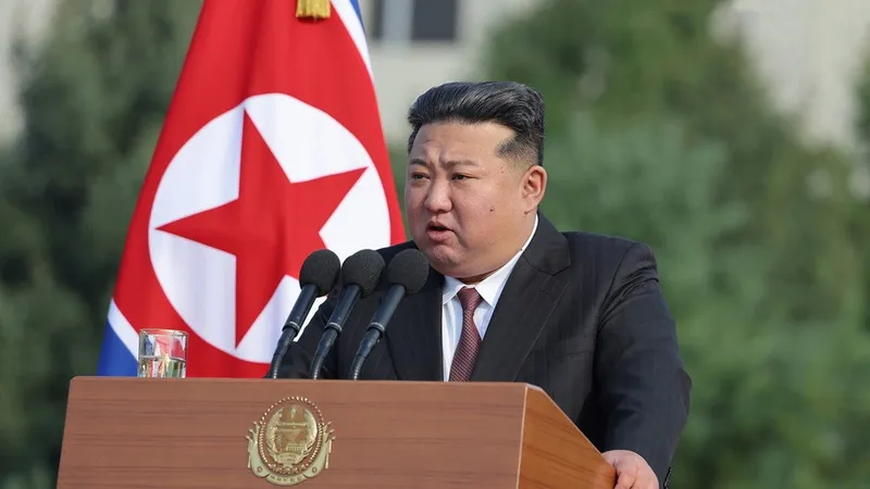 Nhà lãnh đạo Triều Tiên Kim Jong Un phát biểu tại Bình Nhưỡng. Ảnh: KCNA/TTXVN