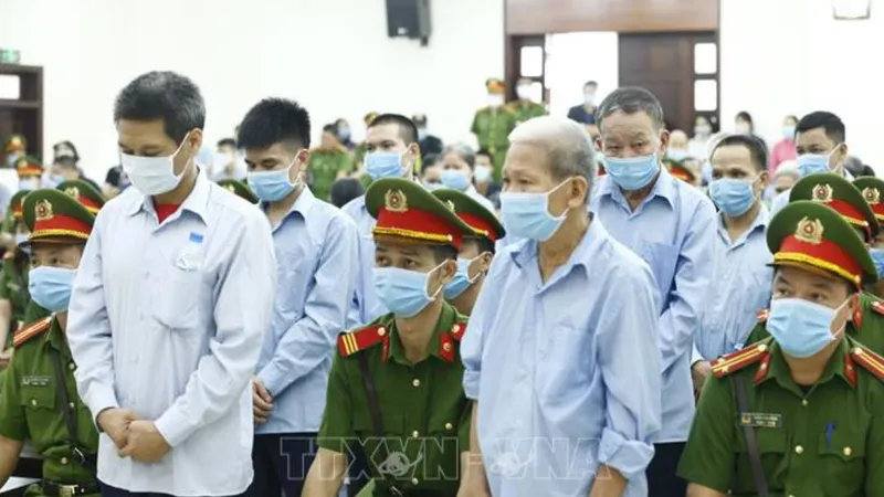 Chiều 14-9, Tòa án Nhân dân TP Hà Nội tuyên án vụ án Đồng Tâm. Ảnh: TTXVN