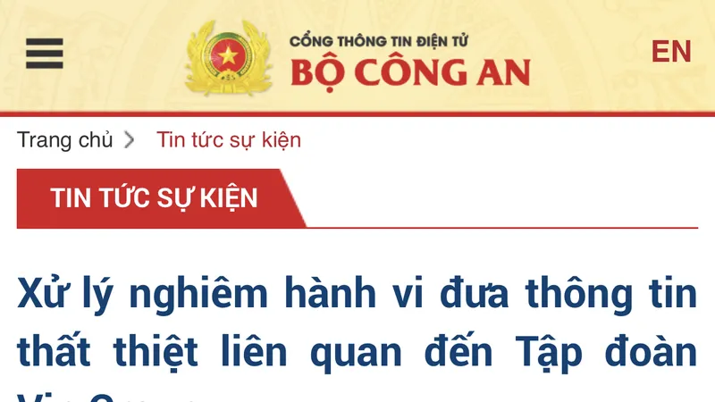 Tìm ra thủ phạm tung tin đồn ông Phạm Nhật Vượng "bị áp dụng biện pháp ngăn chặn"