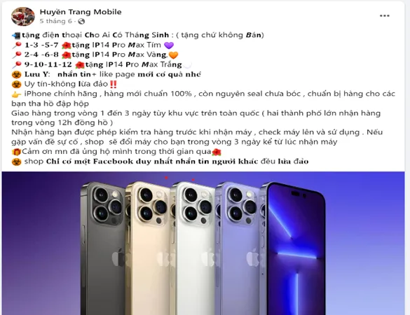Cảnh giác chiêu lừa tặng điện thoại iPhone nhân dịp thành lập công ty 