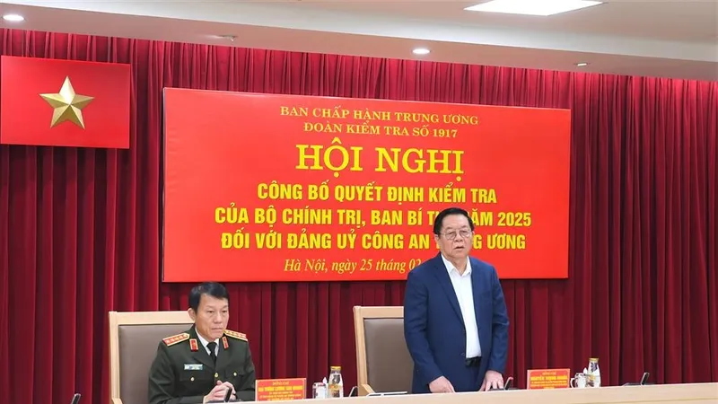 Công bố quyết định kiểm tra của Bộ Chính trị đối với Đảng ủy Công an Trung ương
