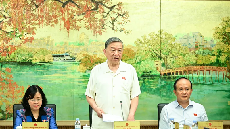 Tổng Bí thư Tô Lâm phát biểu tại buổi thảo luận tổ. Ảnh: ĐỖ TRUNG