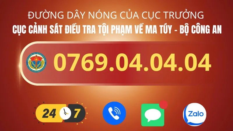 Biết tội phạm ma túy ở đâu, gọi điện ngay cho Cục trưởng C04