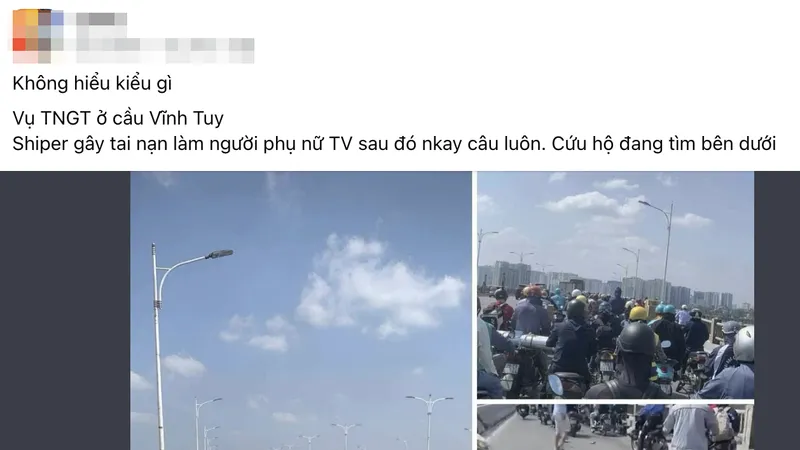 Thông tin shipper gây tai nạn rồi tự tử là sai sự thật