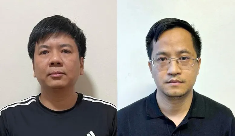 Bị can Nguyễn Ngọc Thủy (trái) và bị can Đặng Văn Hiển trong vụ án. Ảnh: BỘ CÔNG AN