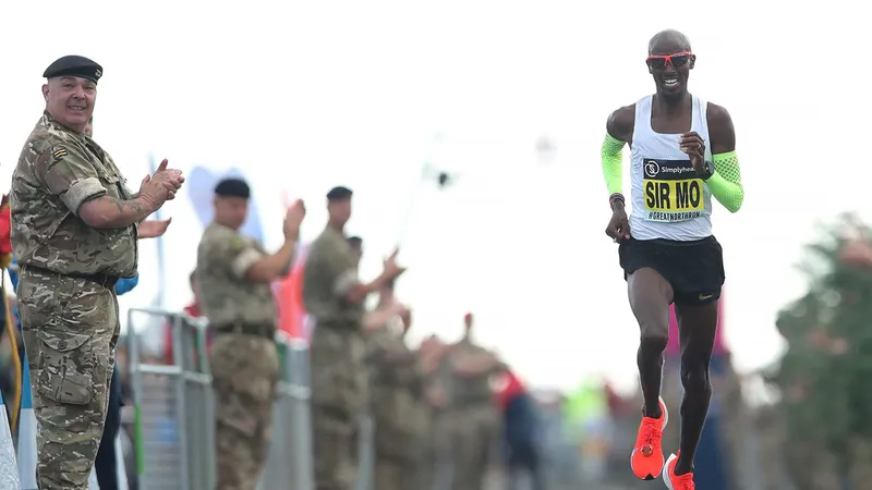 Mo Farah trên đường chạy