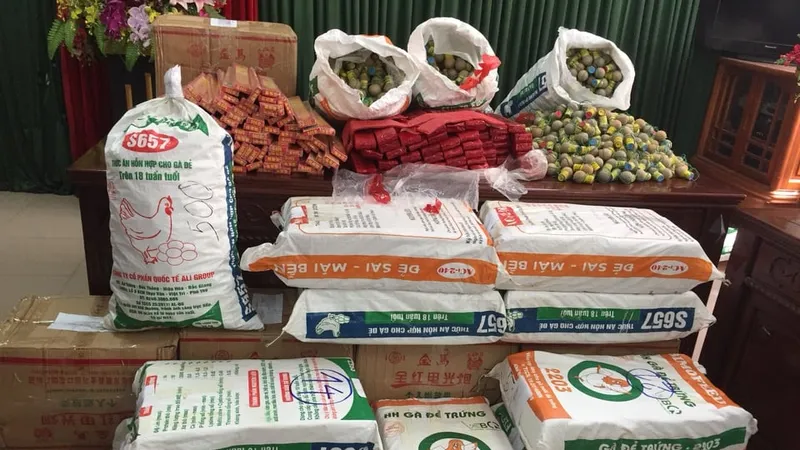 Hơn 500kg pháo nổ bị thu giữ. Ảnh: Tr.T.