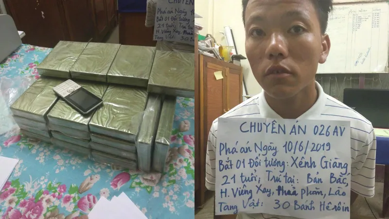 Bắt đối tượng đang vận chuyển 30 bánh heroin