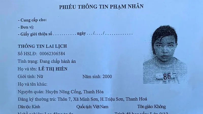 Đã bắt được nữ phạm nhân trốn trại