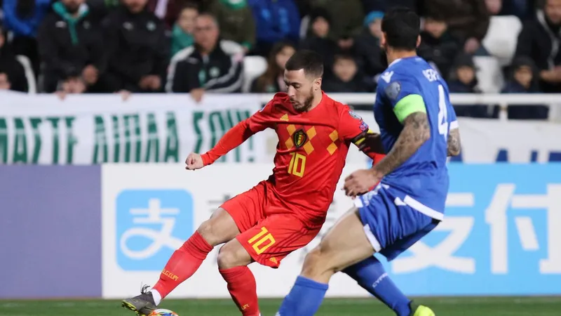 Eden Hazard trong trận Bỉ thắng đảo Síp 2-0