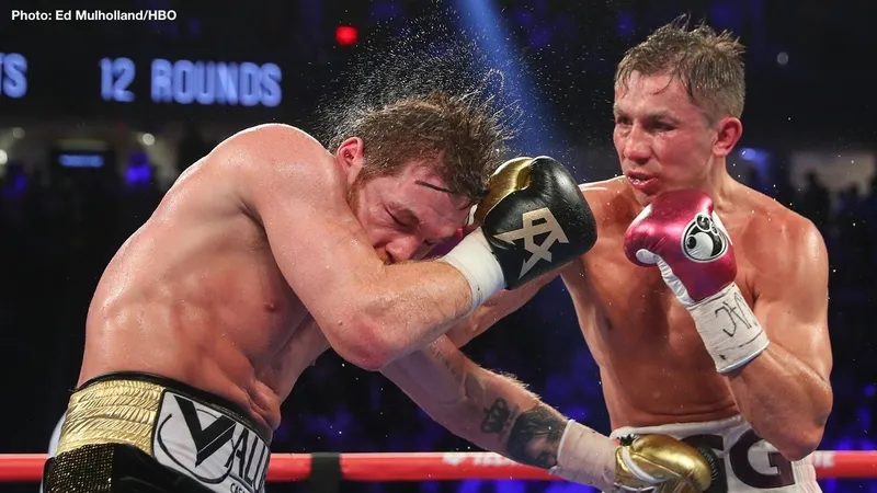 Golovkin (phải) sẽ đối đầu với Canelo lần thứ 3 vào tháng 5 năm sau
