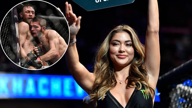 Cô Arianny Celeste - Ring Girl trong trận Khabib đánh bại McGregor