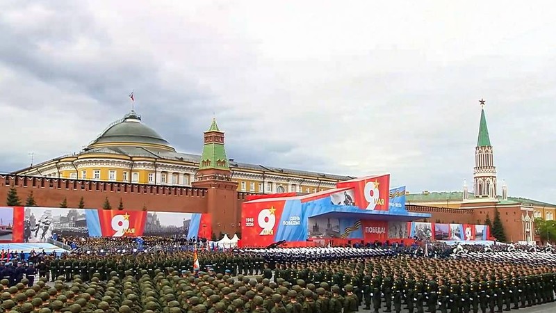 红场阅兵开始前。图源：塔斯社